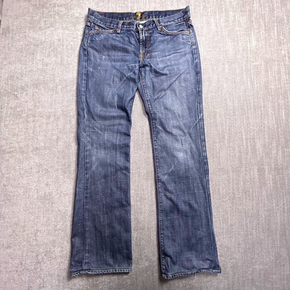 7 For All Mankind Bootcut Jeans Womens 30 Blue Denim Medium Wash Made in USA
